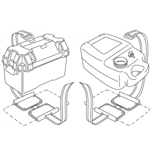 Paar Halterungen zur Befestigung von Batterien oder Tanks - N°2 - comptoirnautique.com