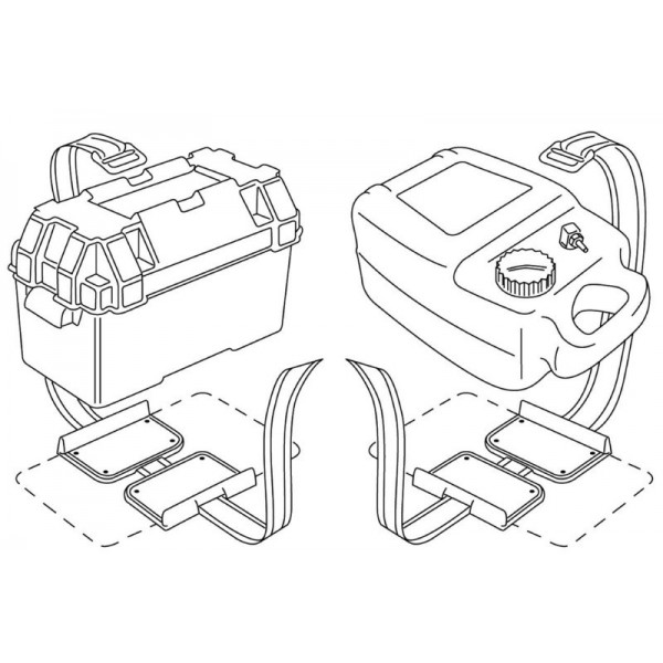 Pair of mounting brackets for gold battery tank - N°2 - comptoirnautique.com 
