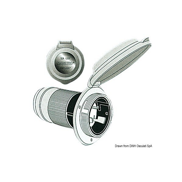 Presa Marinco bipolare, monofase, 3 fili  - N°1 - comptoirnautique.com