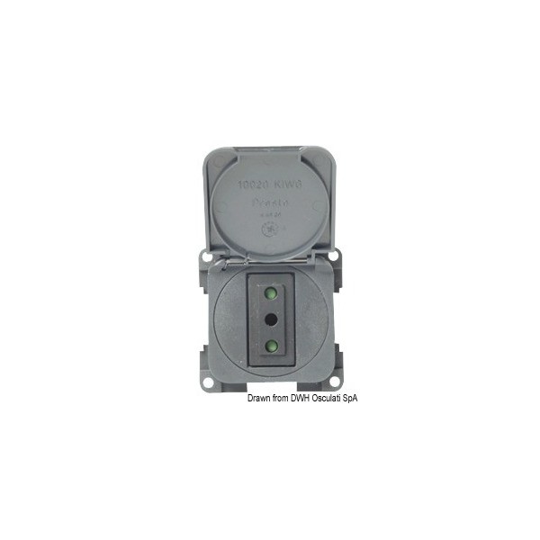 Presa di corrente bipolare grigio scuro - N°1 - comptoirnautique.com
