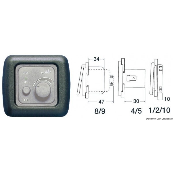 Piastra di copertura-a vite singola grigio scuro  - N°1 - comptoirnautique.com