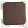 Doppio interruttore ON-OFF marrone 
