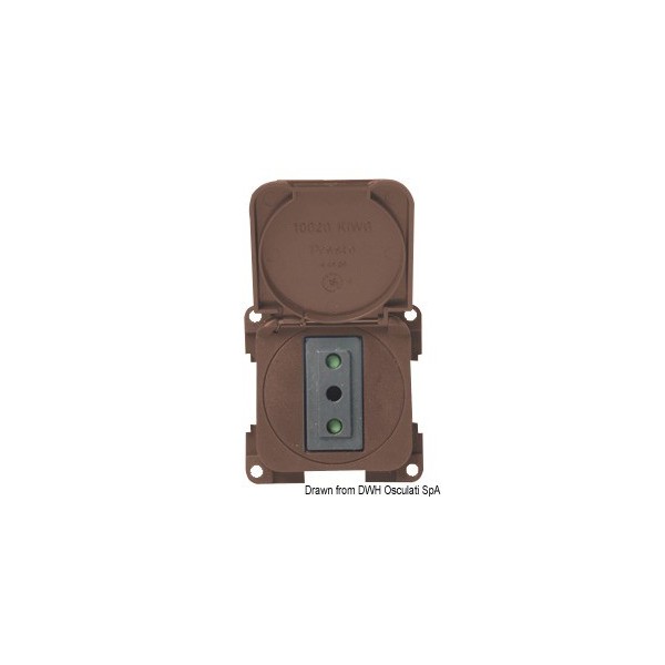 Presa bipolare marrone - N°1 - comptoirnautique.com