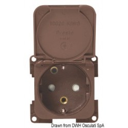 Schuko-Steckdose braun