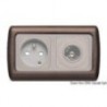 Platine couvre-vis double marron 
