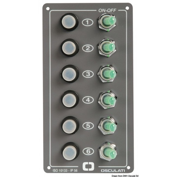 Quadro elétrico Elite de 6 interruptores - N°1 - comptoirnautique.com 