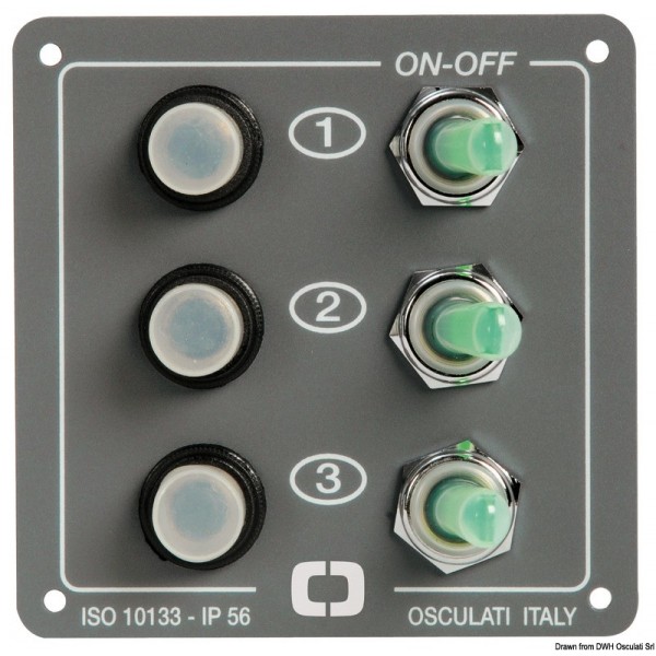 Electrical panel with 3 resettable switches - N°1 - comptoirnautique.com