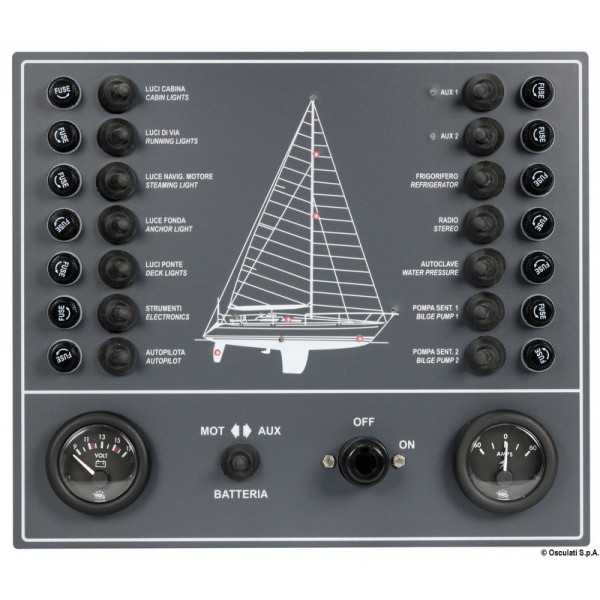 Electrical panel sailboat 14 switches - N°1 - comptoirnautique.com 