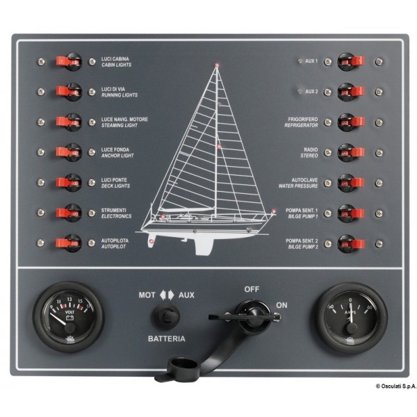 Pannello elettrico interruttori magn/therm.voile - N°1 - comptoirnautique.com