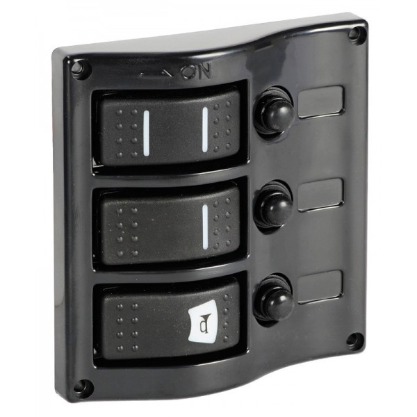 Quadro elettrico con 3 interruttori pol. rivestiti in grafite - N°1 - comptoirnautique.com