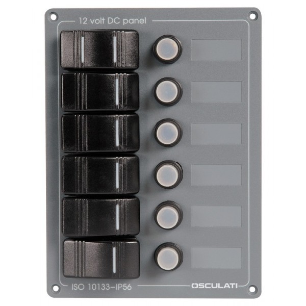 Quadro verticale in alluminio 6 interruttori - N°1 - comptoirnautique.com