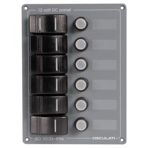 Vertical aluminum switchboard 6 switches - N°1 - comptoirnautique.com 