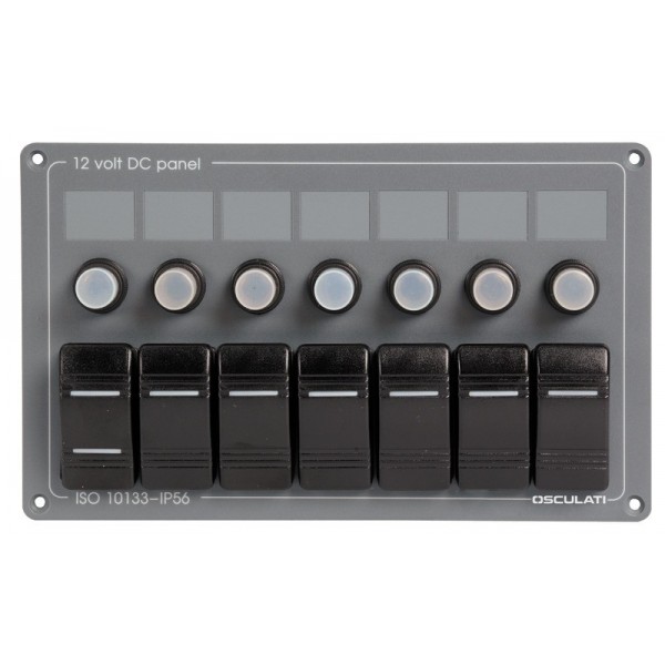 Tableau électrique horizontal avec 7 interrupteurs  - N°1 - comptoirnautique.com 