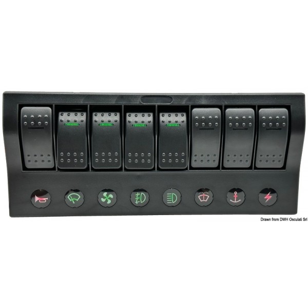 Tableau électrique PCP Compact 8 interrupteurs  - N°1 - comptoirnautique.com 