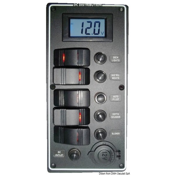 Cuadro eléctrico PCAL voltímetro digital 9/32 V - N°1 - comptoirnautique.com