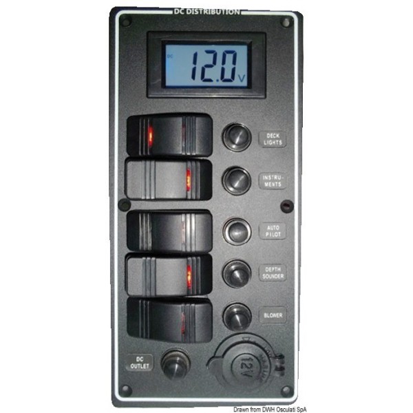Panneau électrique PCAL voltmètre numérique 9/32 V  - N°1 - comptoirnautique.com 
