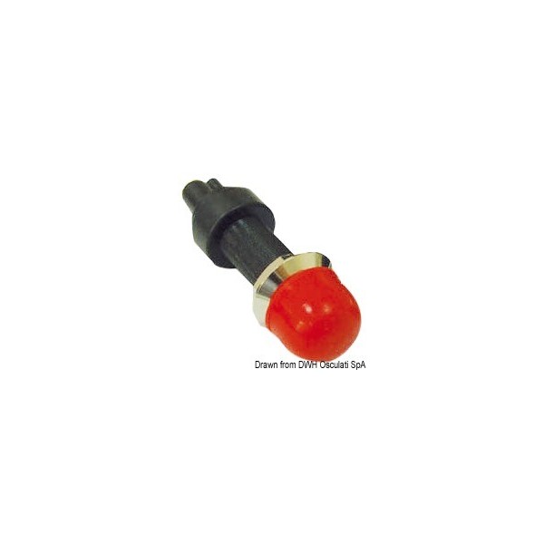 Bouton étanche en laiton rouge  - N°1 - comptoirnautique.com