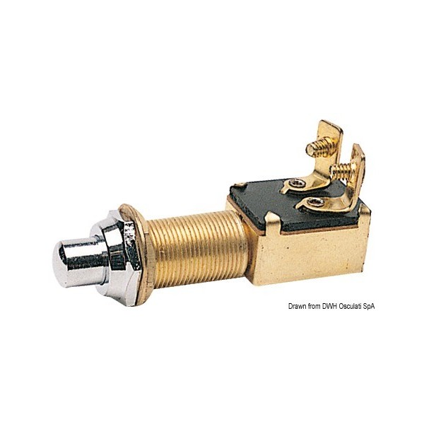 Bouton en laiton chromé 15 x 25 mm  - N°1 - comptoirnautique.com