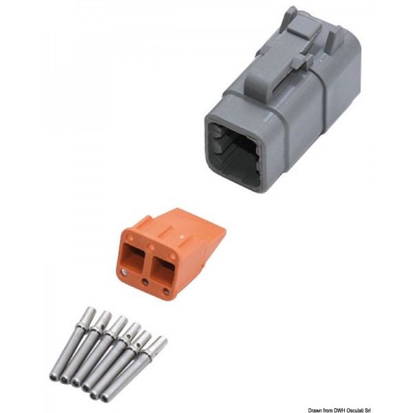 Connettore femmina DTM a 6 poli Deutsch - N°1 - comptoirnautique.com