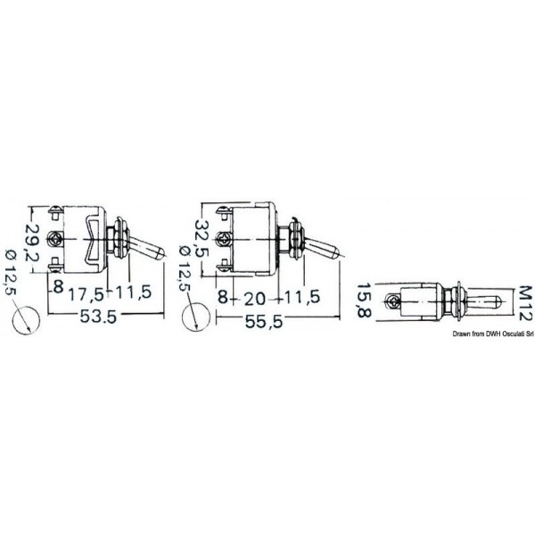 Lever switch (ON)-OFF-(ON) 6-pole - N°2 - comptoirnautique.com 