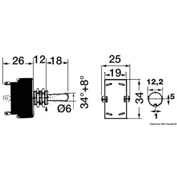 Interruptor de palanca (ON)-OFF-(ON) - N°2 - comptoirnautique.com