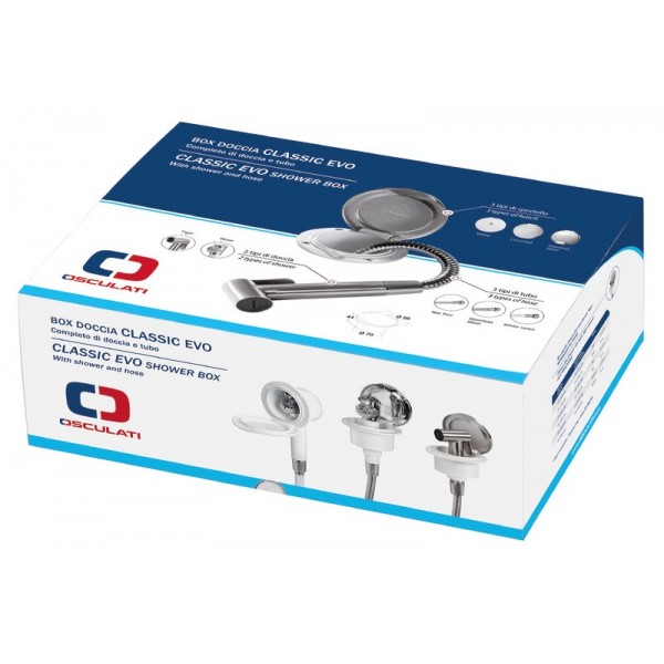 Coffret douche chromé Classic Evo tuyau inox 4 m Fixation sur plan - N°4 - comptoirnautique.com