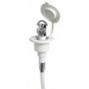 Doccia a pulsante, finitura bianca Tubo flessibile in PVC, 4 m Fissaggio al piano - N°1 - comptoirnautique.com