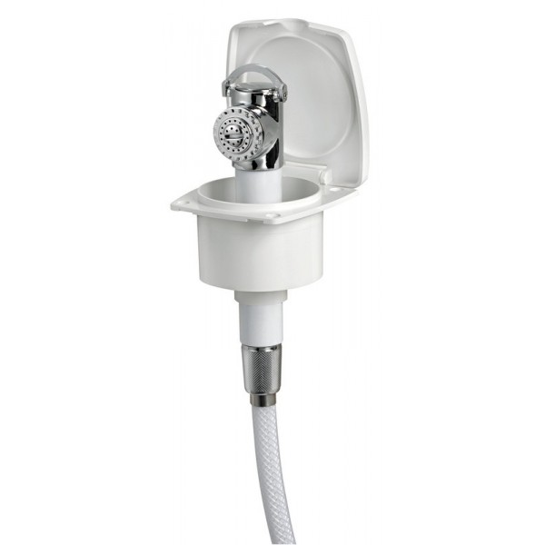 Douche New Edge blanche tuyau PVC 2,50 m  - N°1 - comptoirnautique.com 