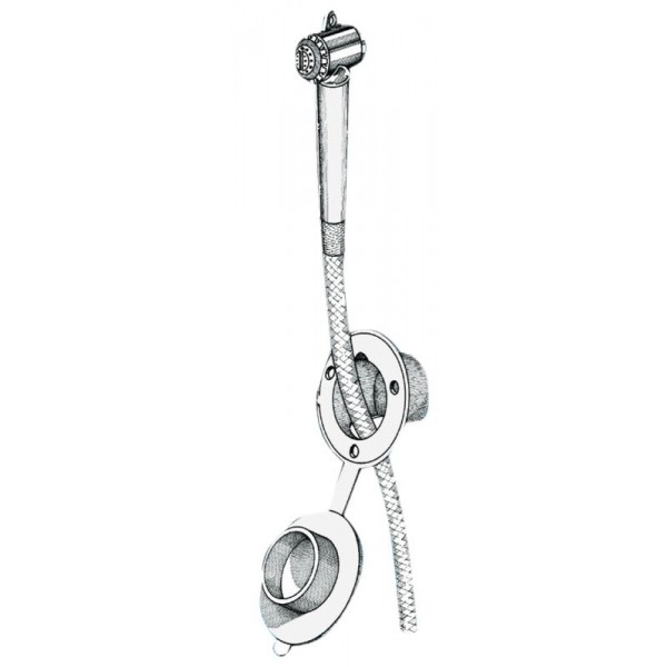 Doccia a pulsante finitura bianca Tubo flessibile in PVC 2,5 m Montaggio a parete - N°1 - comptoirnautique.com