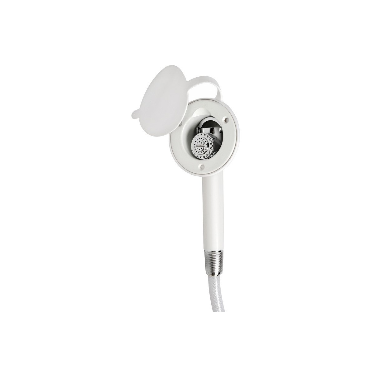 Douche De Bateau Osculati Boris – Tuyau PVC 2,5 M, Finition Blanche, Tête Chromée, Résistant UV