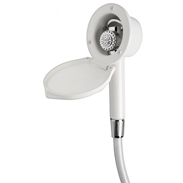 Elegante cabina doccia bianca Tubo flessibile in PVC da 2,5 m Montaggio a parete - N°1 - comptoirnautique.com