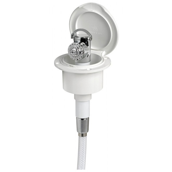 Boîtier douche blanc Classic Evo tuyau PVC 4 mm Montage à plat - N°1 - comptoirnautique.com