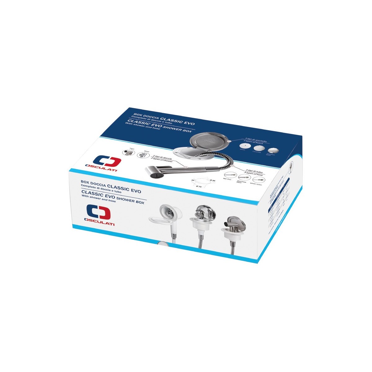 Osculati Boris Shower Head 2.5m White