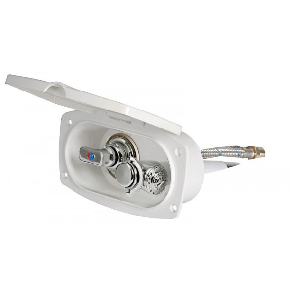 Mampara de ducha New Edge flexo PVC blanco 4 m Salida de ducha trasera - N°1 - comptoirnautique.com