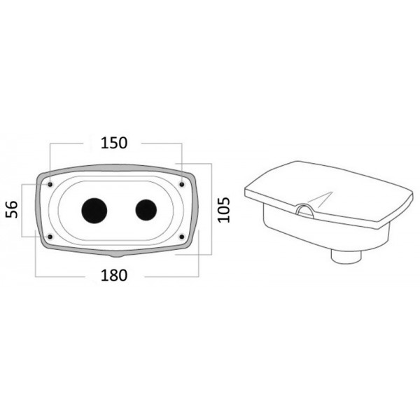 New Edge cream shower enclosure PVC hose 4 mm Rear shower outlet - N°2 - comptoirnautique.com
