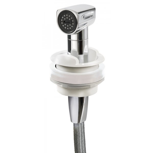 Douche eau froide Saturn base horizontale blanche  - N°2 - comptoirnautique.com