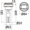 Douche eau froide Saturn base horizontale blanche  - N°3 - comptoirnautique.com