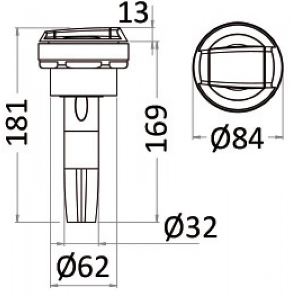 Douche eau froide Saturn base horizontale chromé  - N°2 - comptoirnautique.com