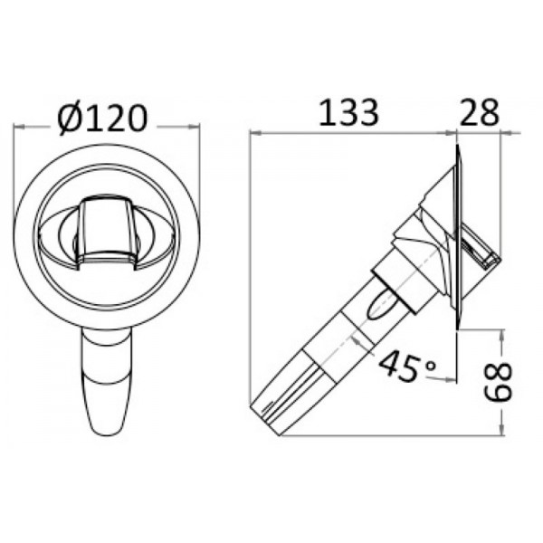 Saturn cold water shower vertical base white - N°2 - comptoirnautique.com