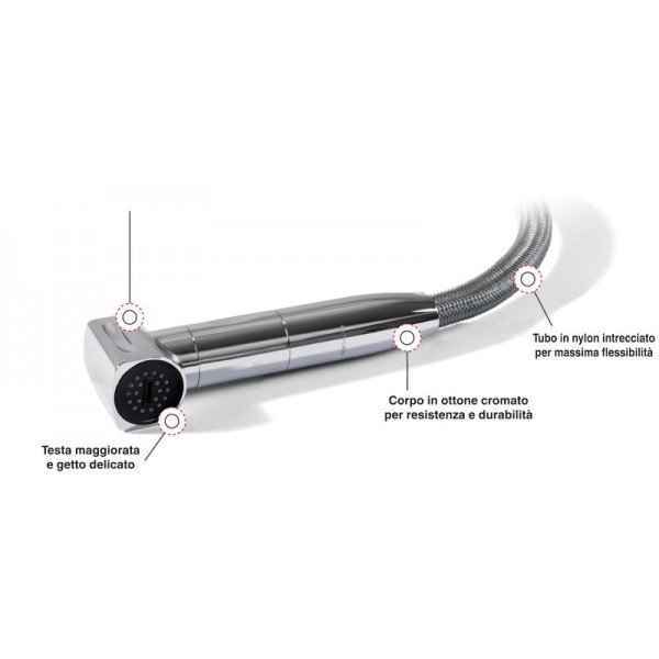 Douche eau froide Saturn base verticale blanche  - N°4 - comptoirnautique.com