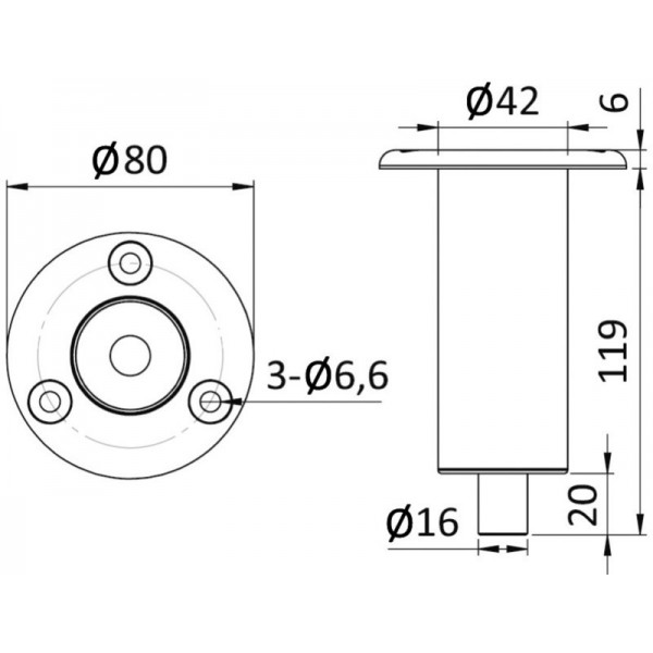 Base embutida em aço inoxidável p 15.480.xx  - N°4 - comptoirnautique.com