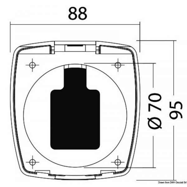 New Edge shower enclosure rear exit door 88x95 - N°2 - comptoirnautique.com 