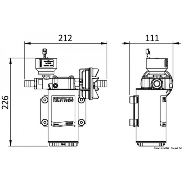 Autoclave automatica a controllo elettronico Marco - 12/24V - 26 L/min - N°2 - comptoirnautique.com