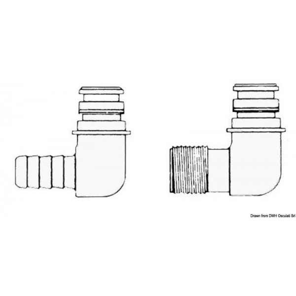 Attacco di ricambio per pompe Flojet filettatura da 1/2" - N°1 - comptoirnautique.com