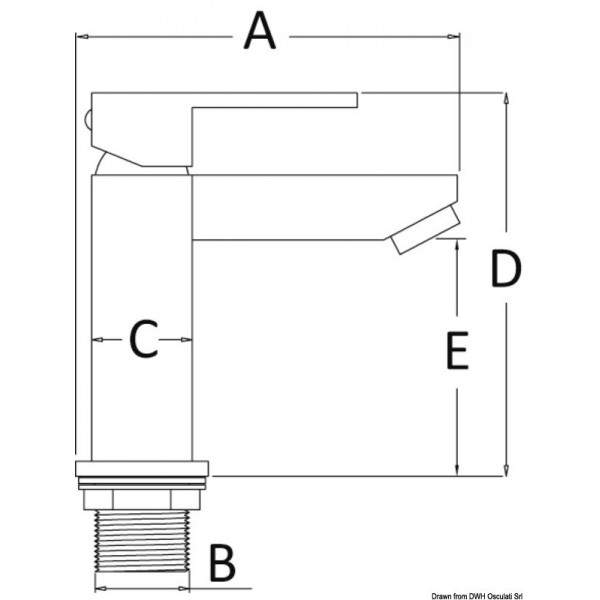 Grifo cuadrado bajo lavabo - N°2 - comptoirnautique.com