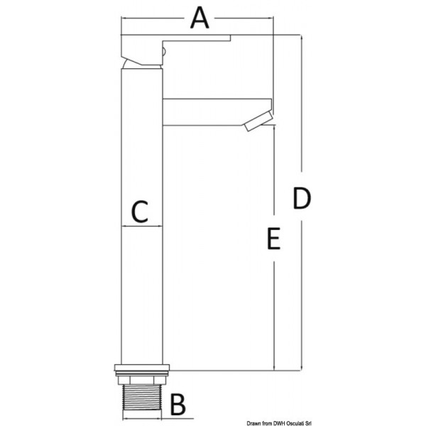 Grifo de lavabo alto cuadrado - N°2 - comptoirnautique.com 