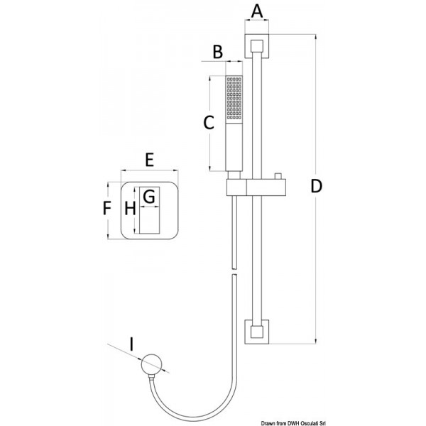 Loquet douche Square avec robinet  - N°2 - comptoirnautique.com