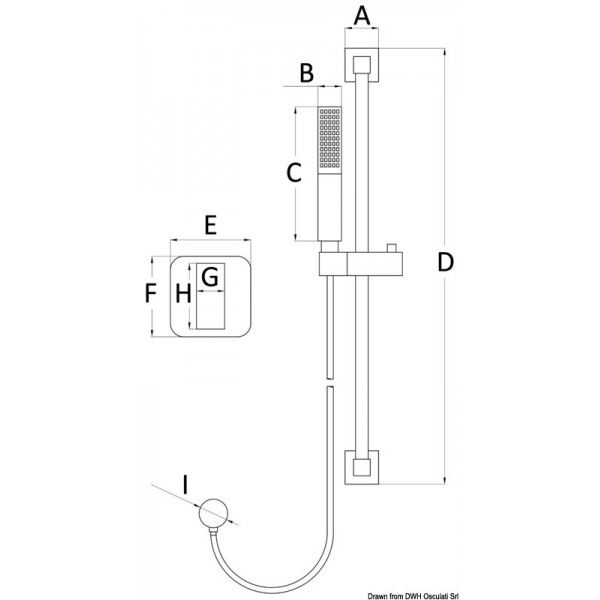 Square shower latch with tap - N°2 - comptoirnautique.com 