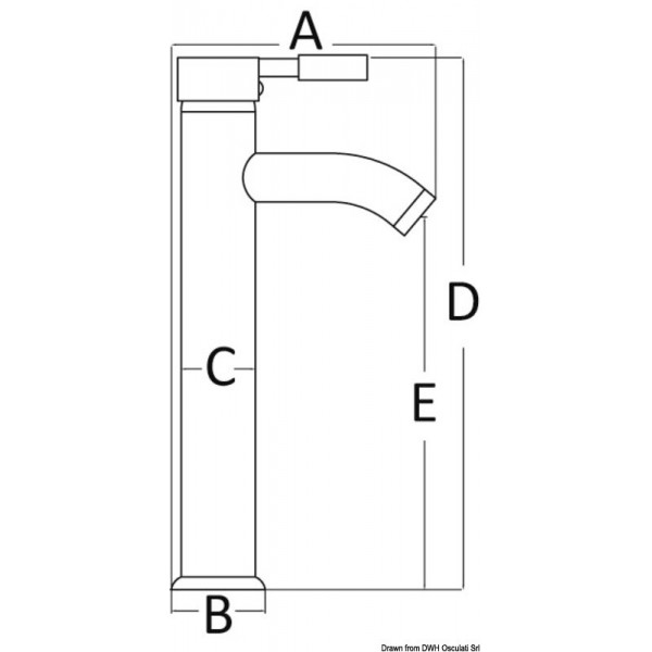 Miscelatore per lavabo a collo lungo Diana in ottone cromato - N°2 - comptoirnautique.com