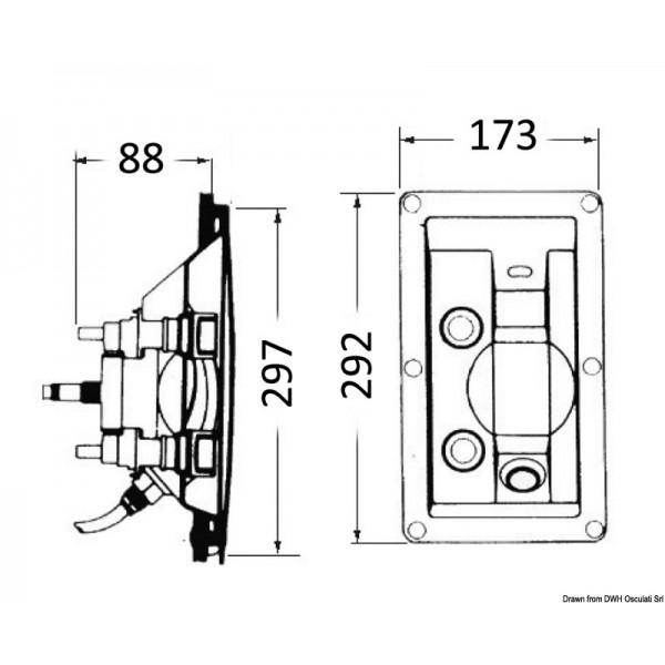 Built-in shower Whale without cover hot/cold  - N°2 - comptoirnautique.com